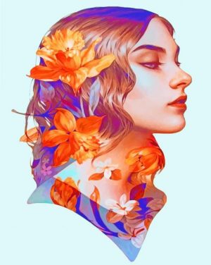 Floral Girl Paint By Numbers