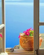 Pink Flowers Pot Paint By Numbers