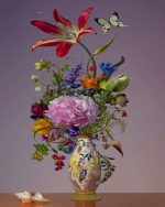 Vintage Flowers Vase Paint By Numbers