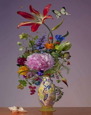 Vintage Flowers Vase Paint By Numbers