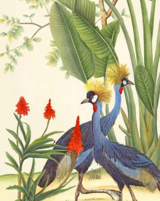 Black Crowned Cranes Paint By Numbers