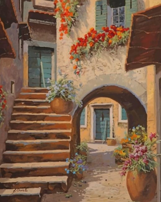 Italian Courtyard Paint By Numbers