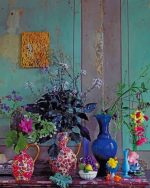 Vintage Flowers Vases Paint By Numbers