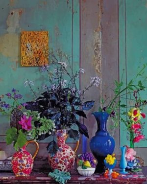 Vintage Flowers Vases Paint By Numbers