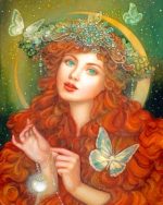 Woman And Butterflies Paint By Numbers