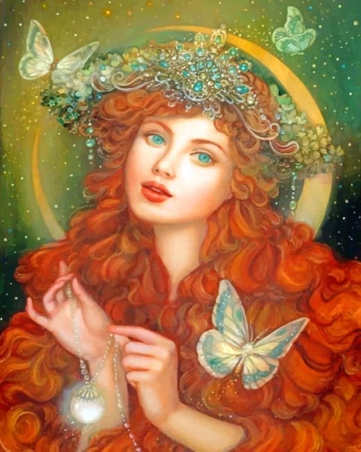 Woman And Butterflies Paint By Numbers