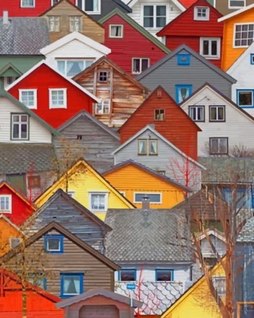 Norway Houses Paint By Numbers