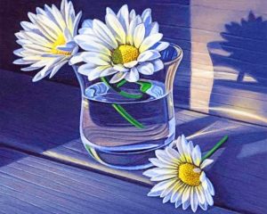 Daisies In Glass Paint By Numbers