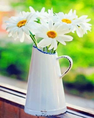 Daisies Vase Paint By Numbers