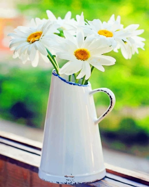 Daisies Vase Paint By Numbers