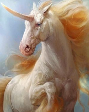 White Unicorn Paint By Numbers