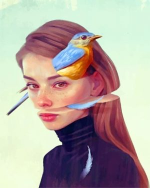 Woman And Bird Paint By Numbers