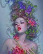 Woman And Flowers Paint By Numbers