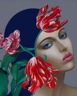 Woman And Flowers Paint by numbers