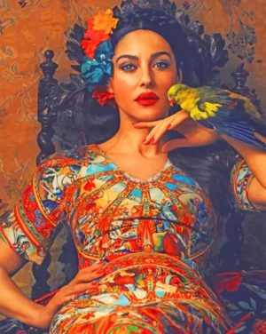 Woman And Parrot Paint By Numbers