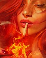 Woman Smoking Paint By Numbers