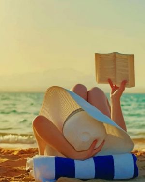 Woman Reading In Beach Paint By Numbers