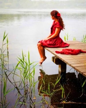 Woman Sitting Alone Paint By Numbers