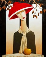 Woman With Red Hat Paint By Numbers