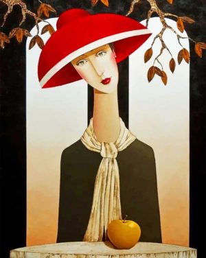 Woman With Red Hat Paint By Numbers
