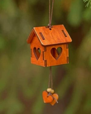 Wooden Small Houses Paint by numbers