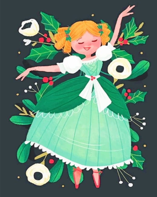 Little Cartoon Ballerina paint By Numbers