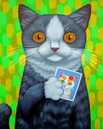 Cat Holding His Beloved Picture paint by numbers