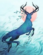 Fantasy Black Deer Paint By Numbers