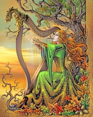 Celtic Harp Player Paint By Numbers
