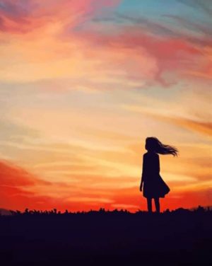 Little Girl Silhouette Paint By Numbers