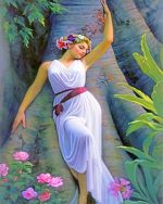 Girl Laying On A Tree paint by numbers