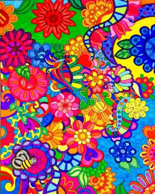 Colorful Flowers Paint By Numbers