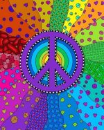 Colorful Peace Sign Paint By Numbers