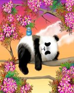 Sleepy Panda On Tree Paint By Numbers