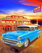 Blue Chevy Bel Air Paint By Numbers