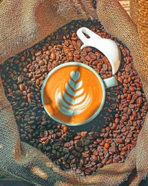 Coffee Cup And Beans Paint By Numbers