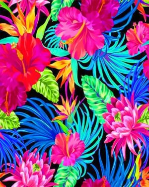 Tropical Flowers Paint By Numbers