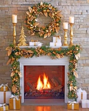 Christmas Fireplace Paint By Numbers