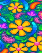 Illustration Colorful Flowers Paint By Numbers