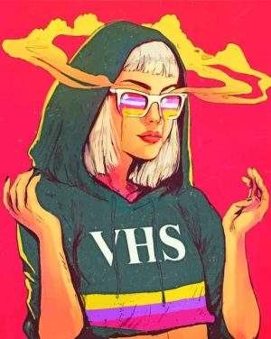 Illustration Cool Girl Paint By Numbers