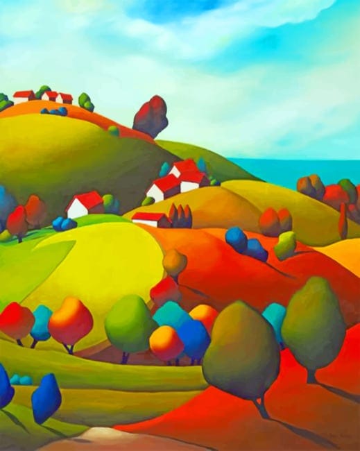 Colorful Countryside Paint By Numbers