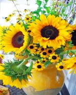 Sunflowers Vase paint by numbers