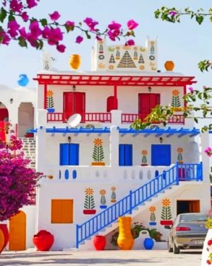 Ornate House Mykonos paint by numbers