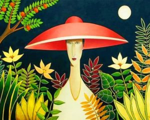 Woman Wearing Hat Paint By Numbers