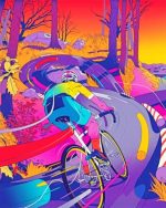 Illustration Cyclist Paint By Numbers