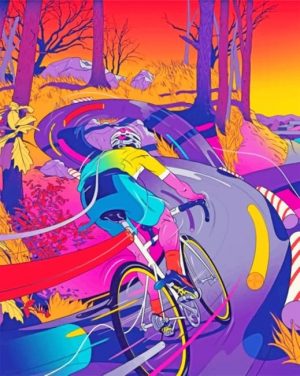 Illustration Cyclist Paint By Numbers