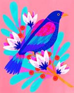 Illustration Blue Bird Paint By Numbers