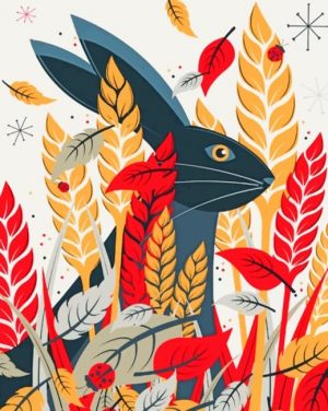 Illustration Black Rabbit Paint By Numbers