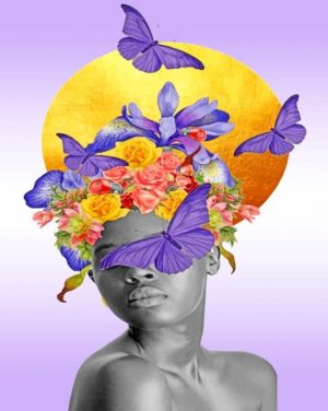 Floral Woman And Butterflies Paint By Numbers