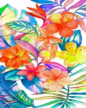 Tropical Flowers Paint By Numbers